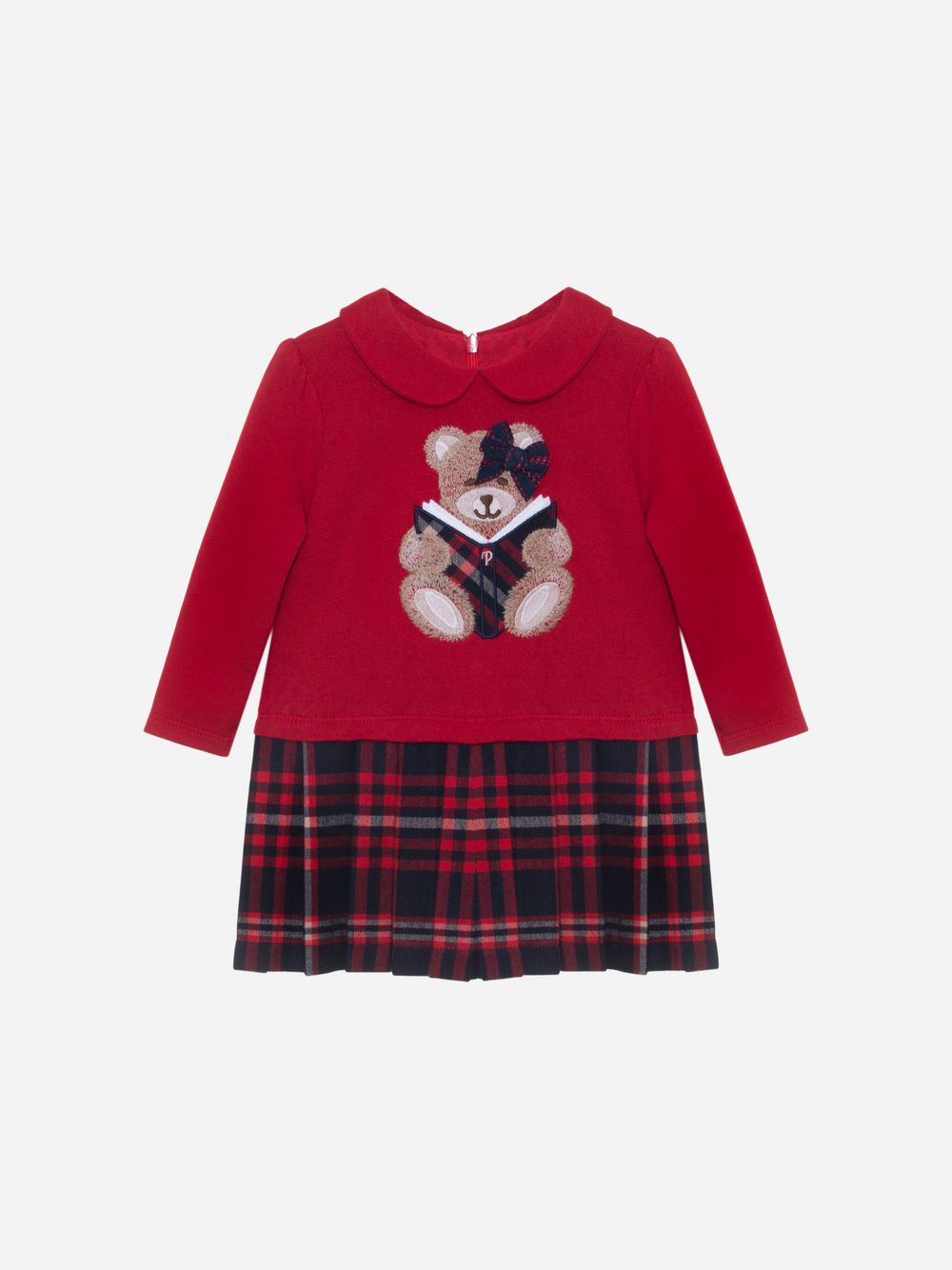 Red interlock and tartan dress