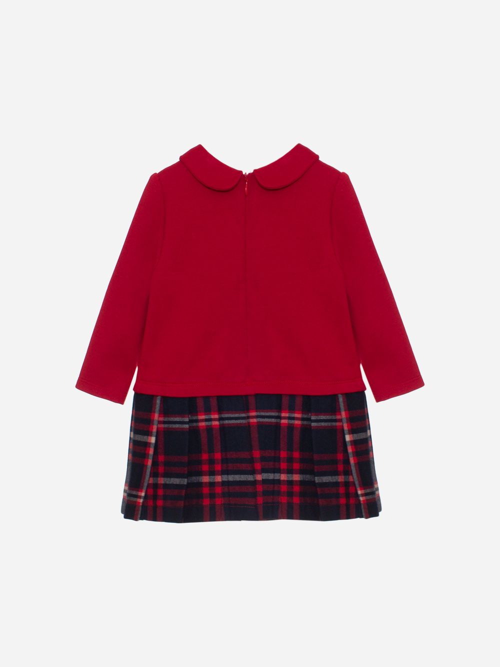 Red interlock and tartan dress