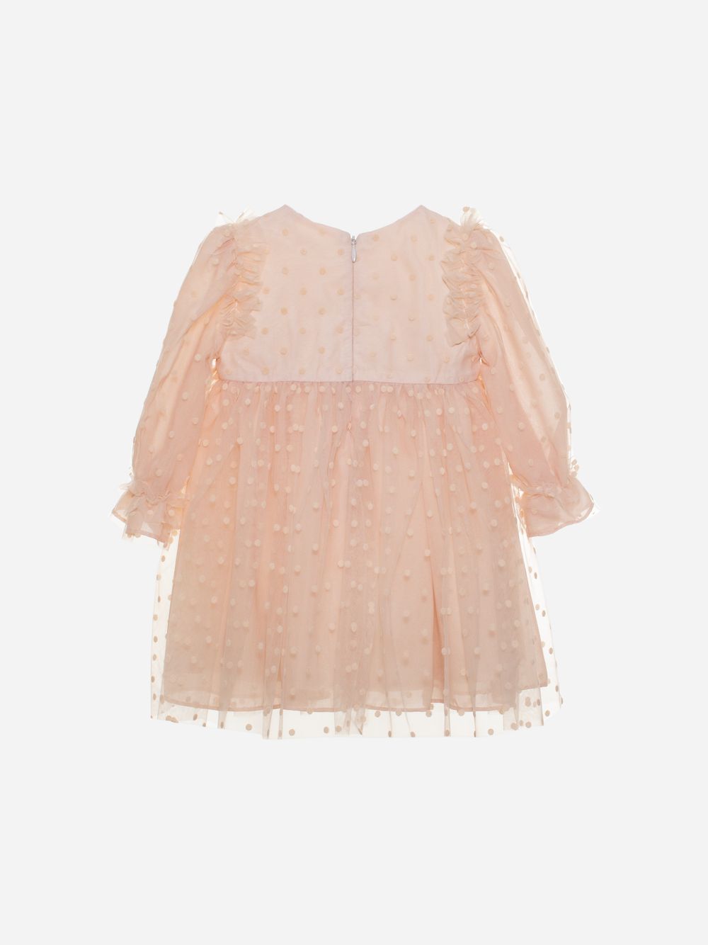Beige tulle and chiffon dress