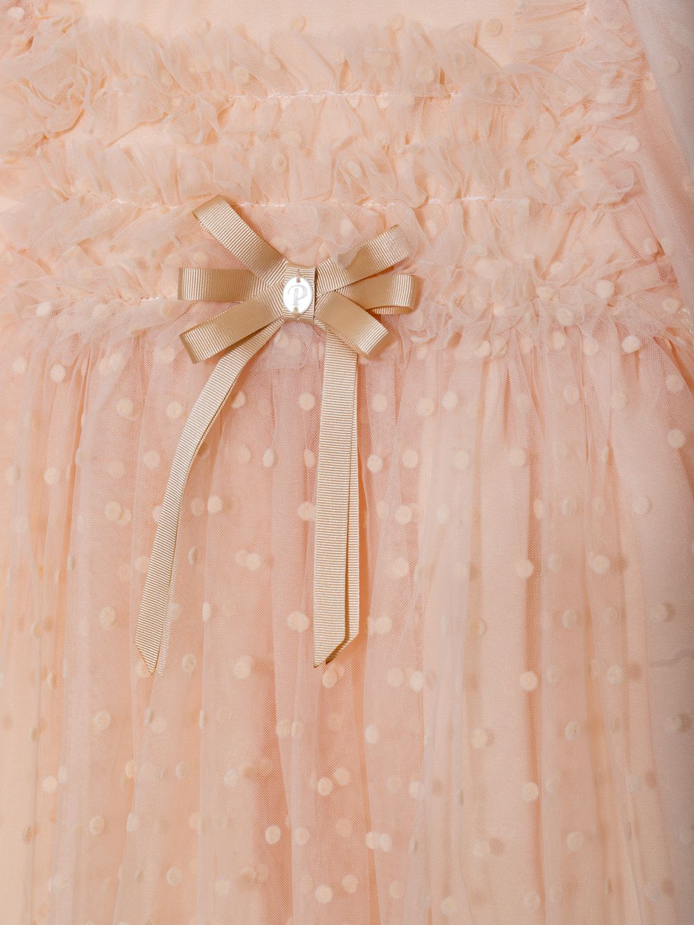 Beige tulle and chiffon dress