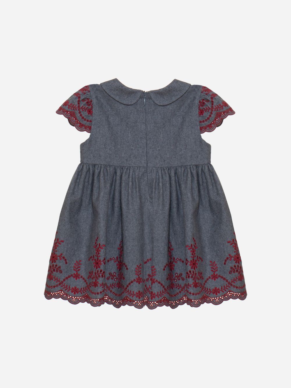 Melange grey dress with embroideries