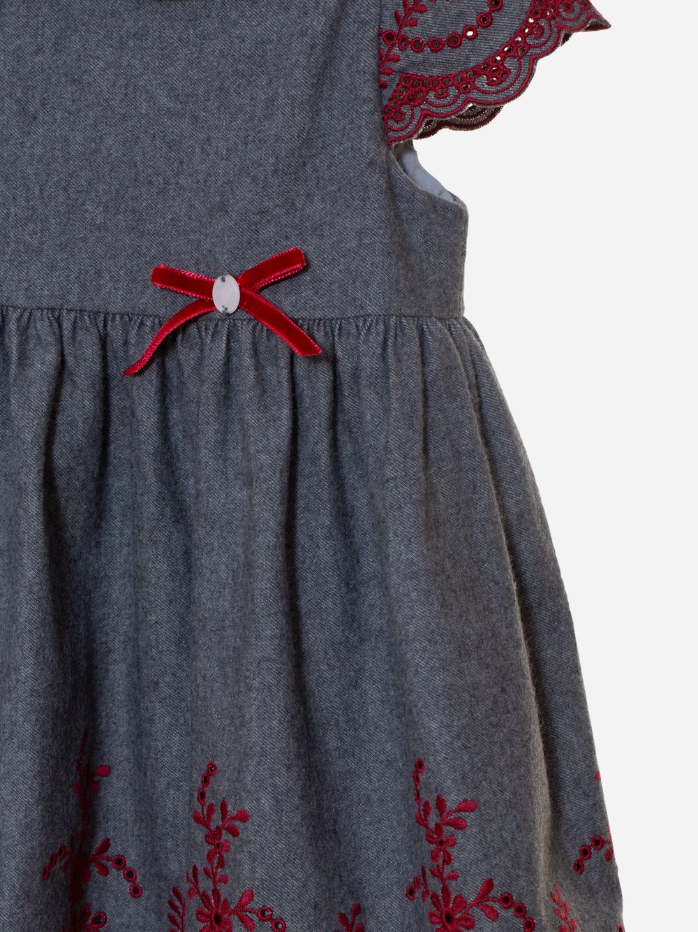 Melange grey dress with embroideries