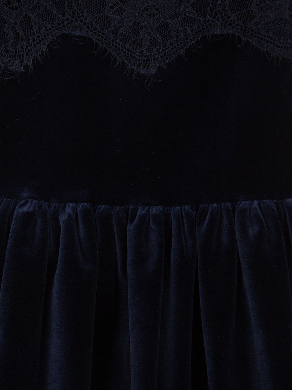 Navy Blue velvet and lace dress
