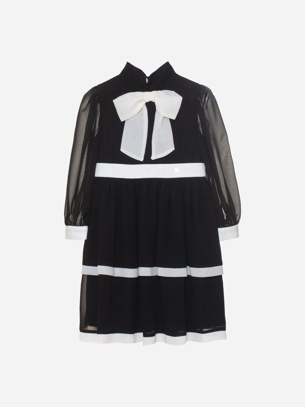 Black and ivory chiffon dress