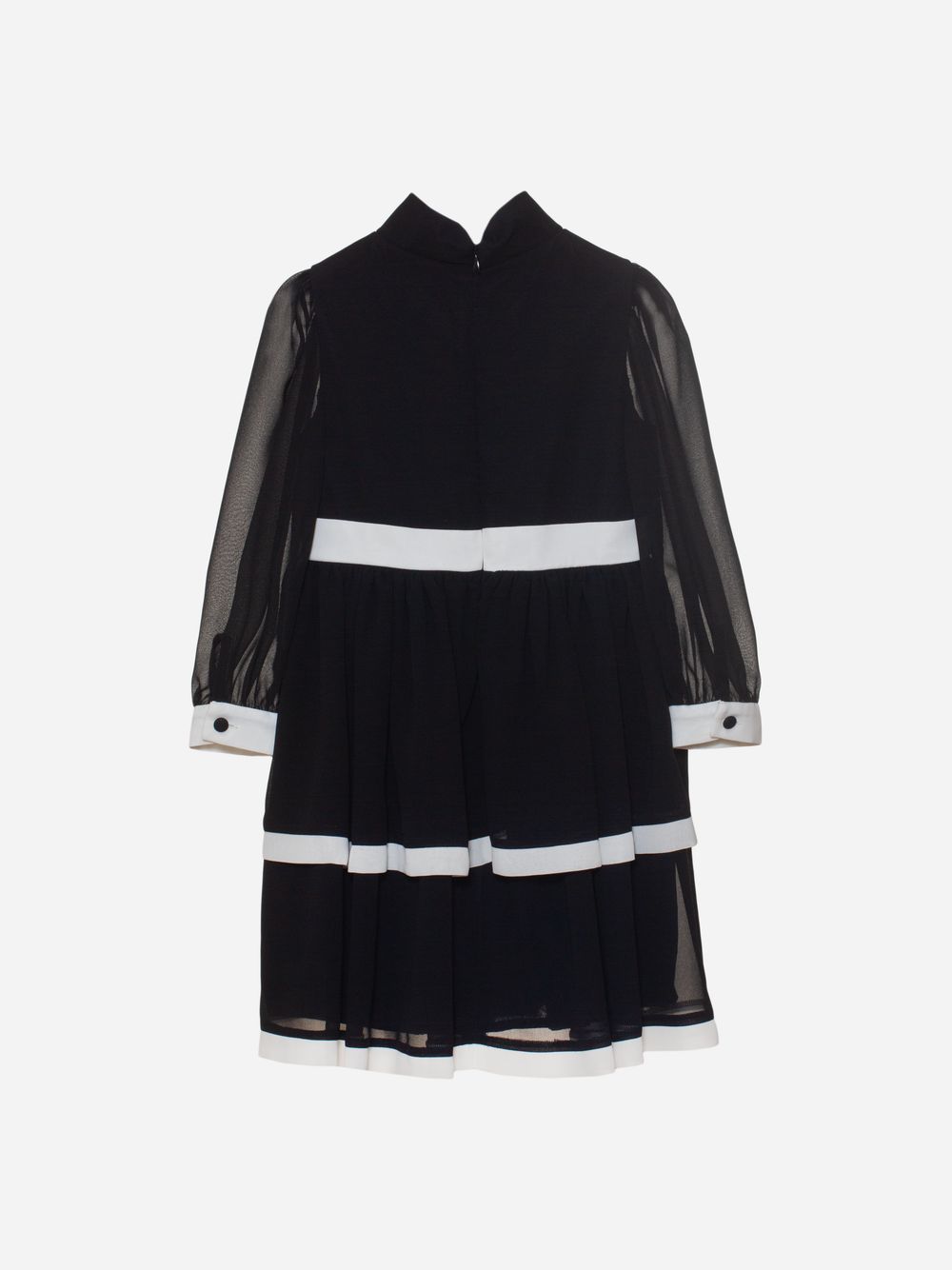 Black and ivory chiffon dress
