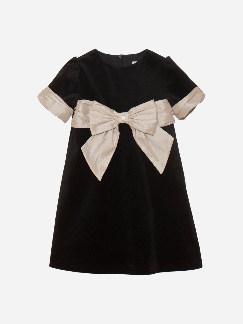 Black velvet dress with ivory dress