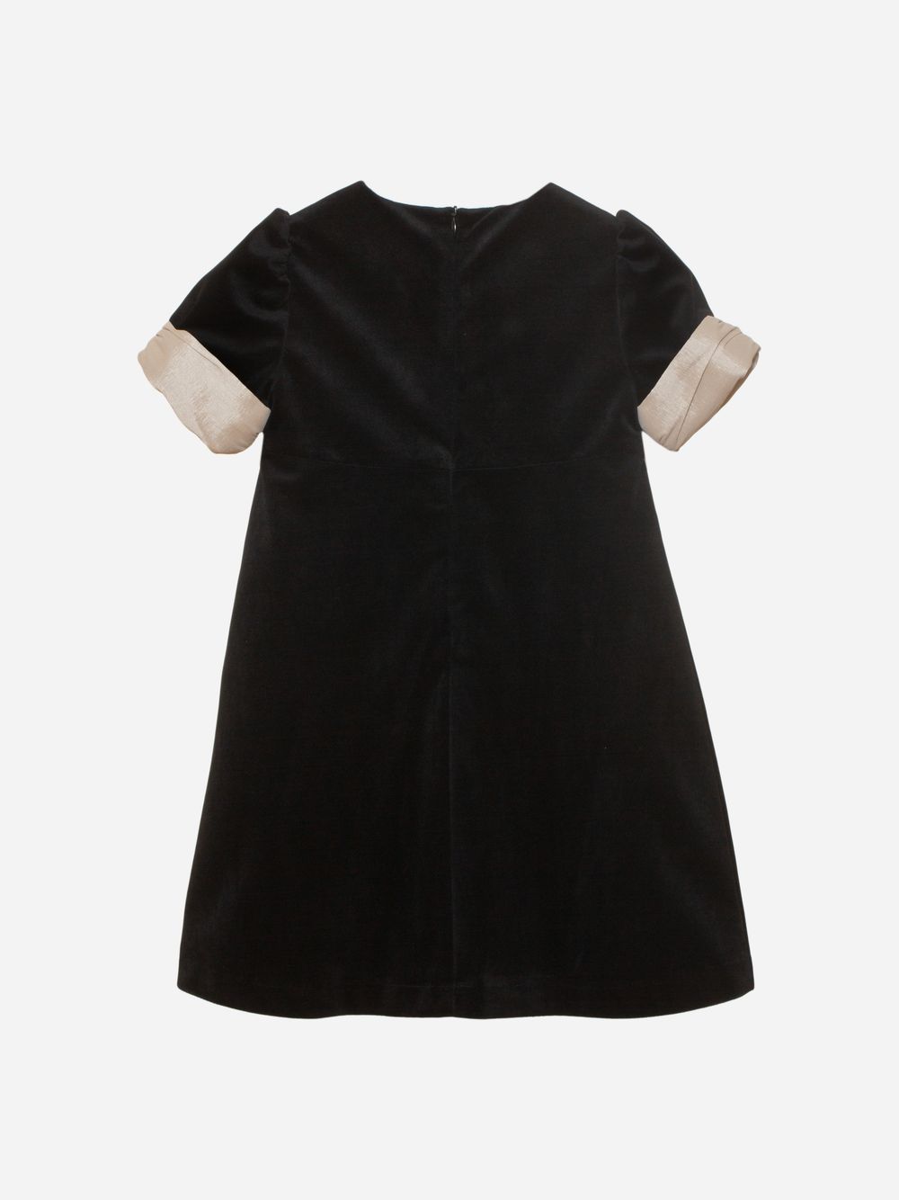 Black velvet dress with ivory dress