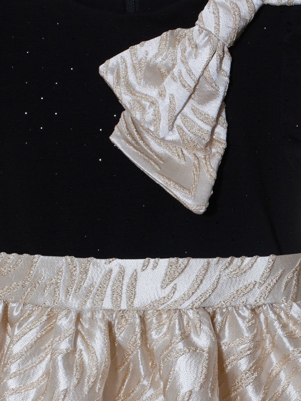 Black and gold jacquard dress