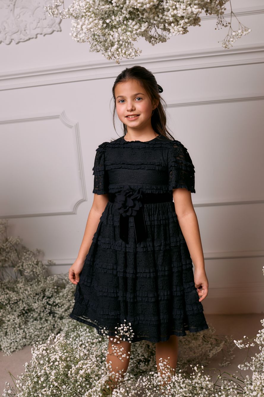 Black frilly lace dress
