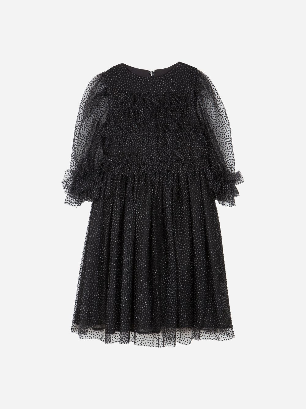 Black glitter dots tulle dress