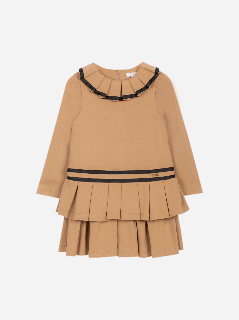 Camel pleated dress