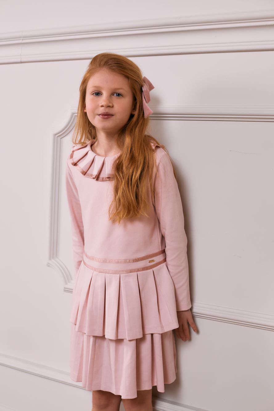 Pale pink pleated dress
