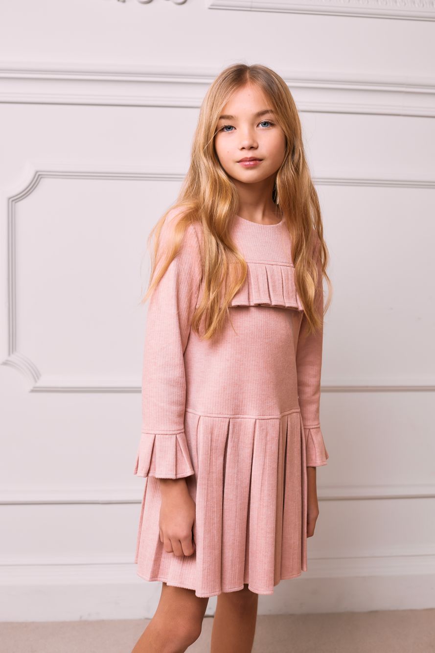 Pale pink knit dress