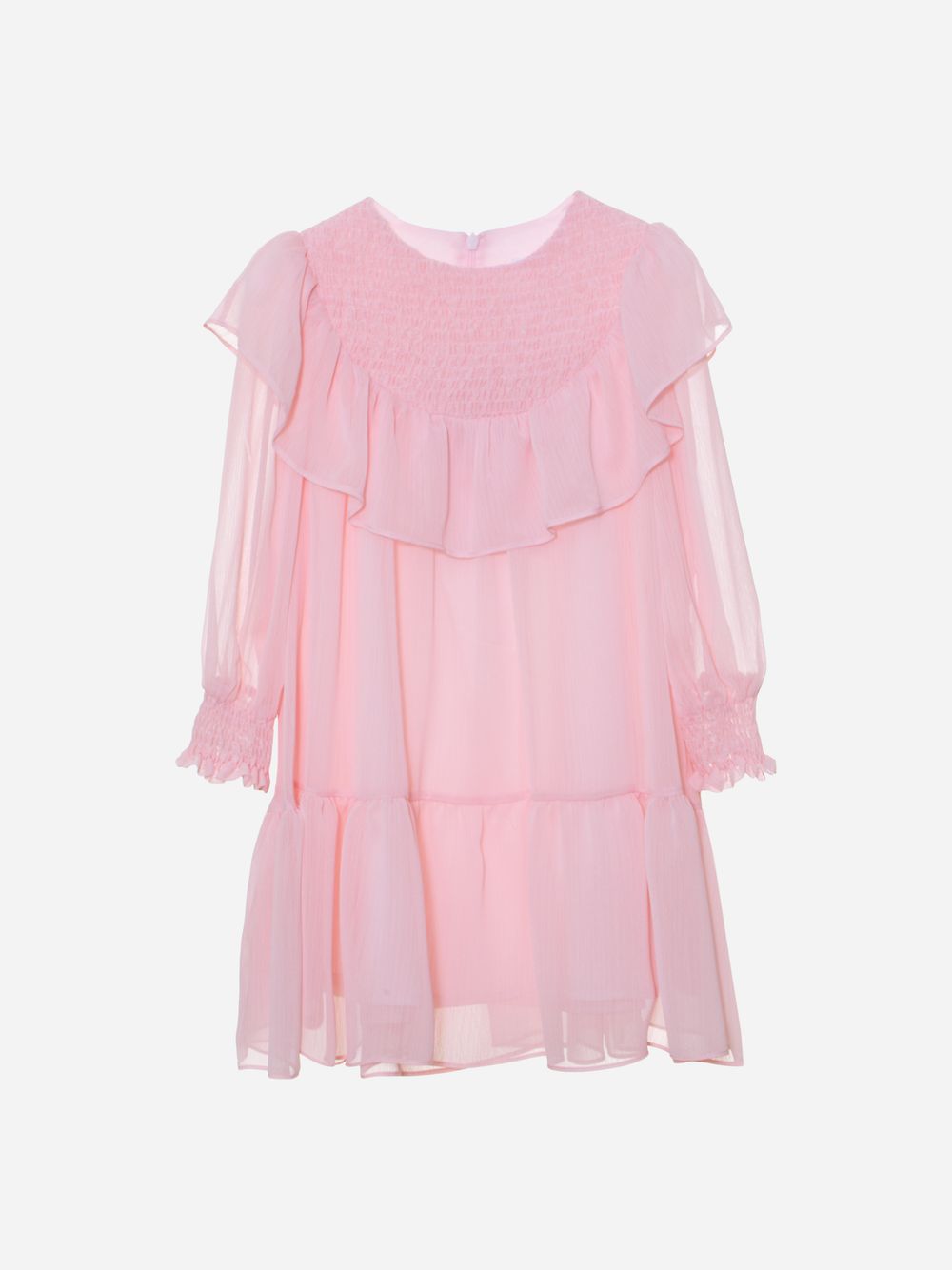 Pale pink chiffon dress