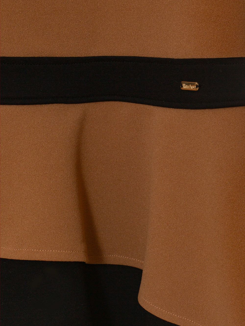 Camel and black crepe dress