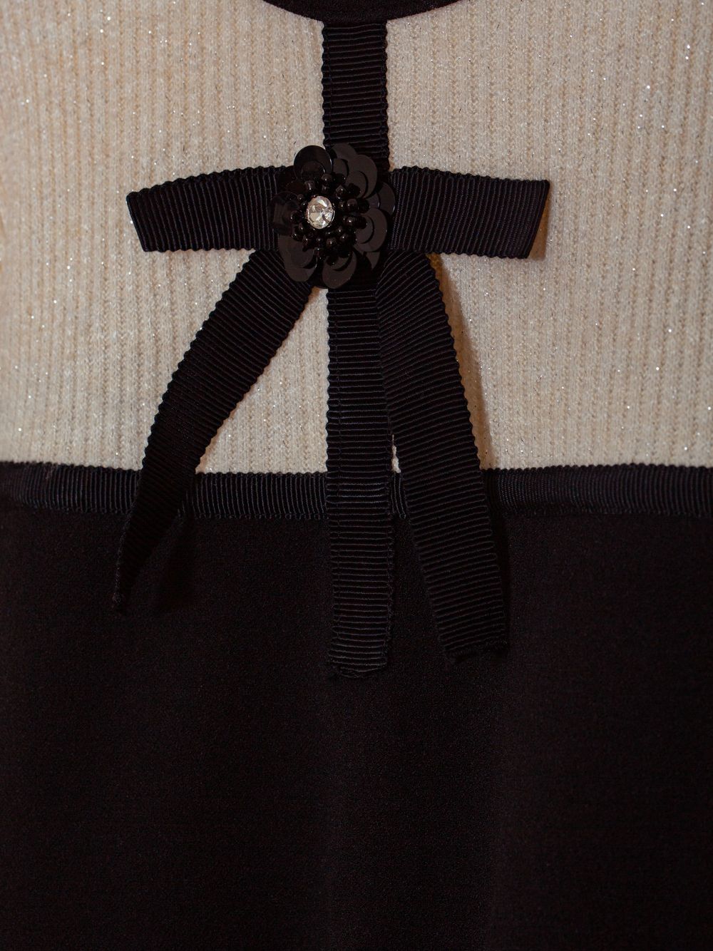 Ivory/black dress with bow