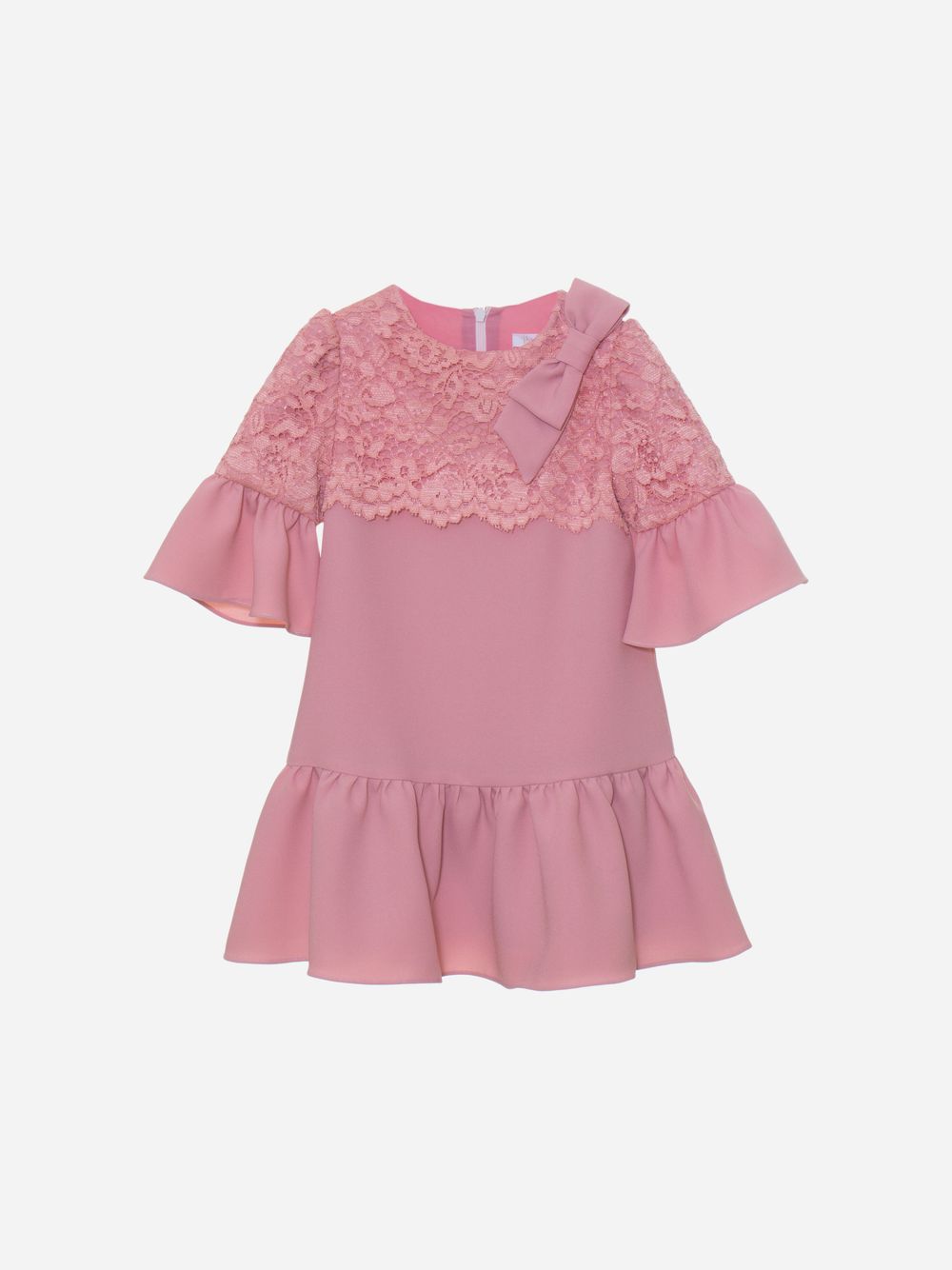 Pink rose crepe dress