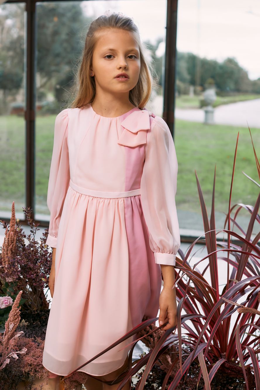 Pale pink chiffon dress