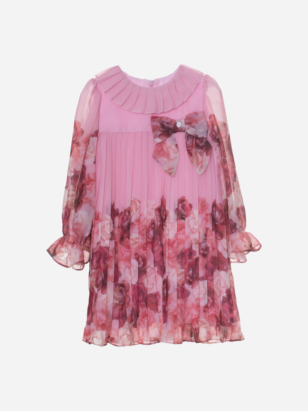 Pink roses print dress