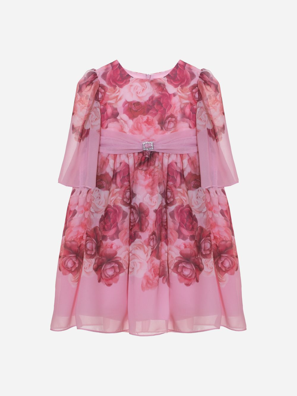 Pink roses print dress