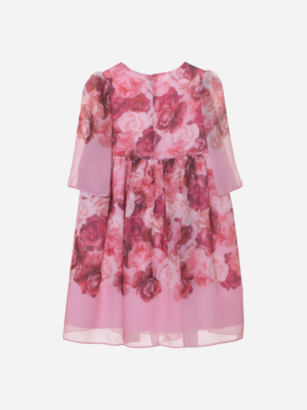 Pink roses print dress