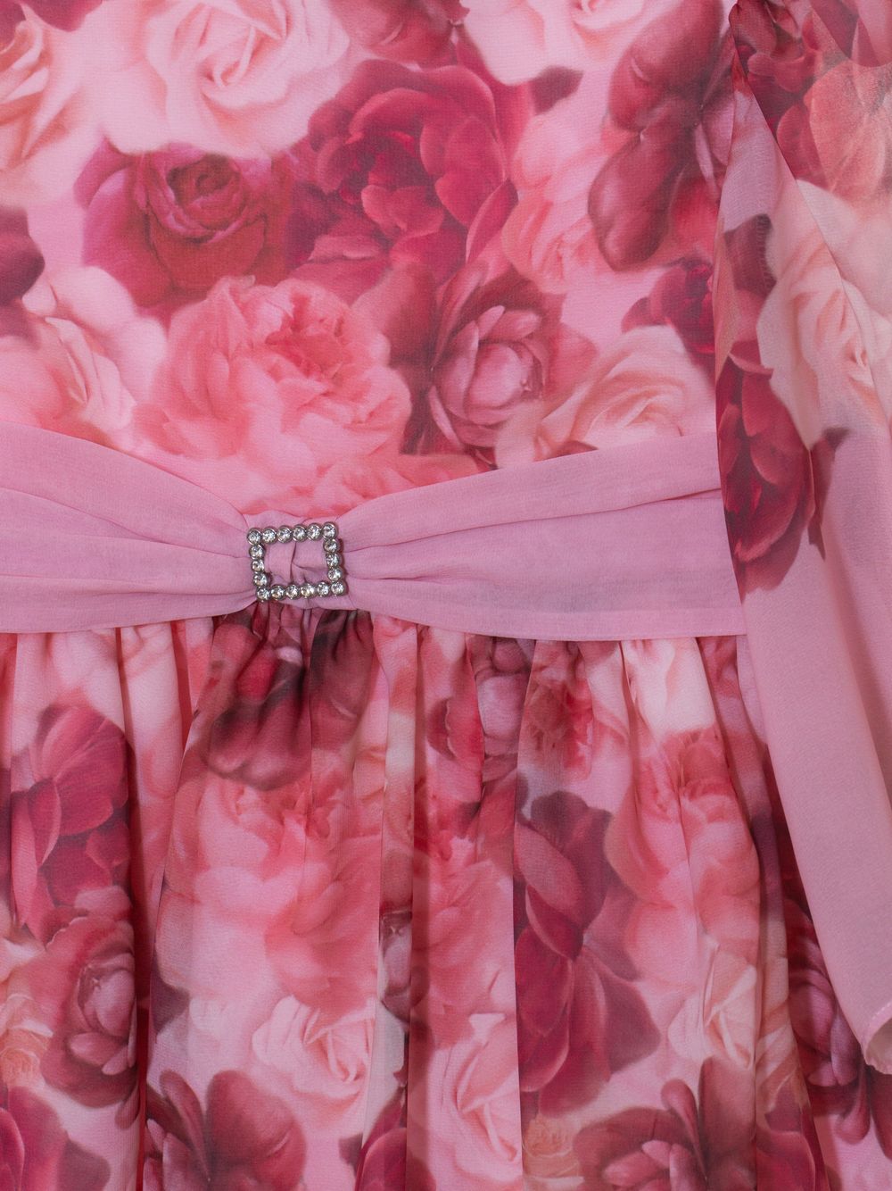 Pink roses print dress