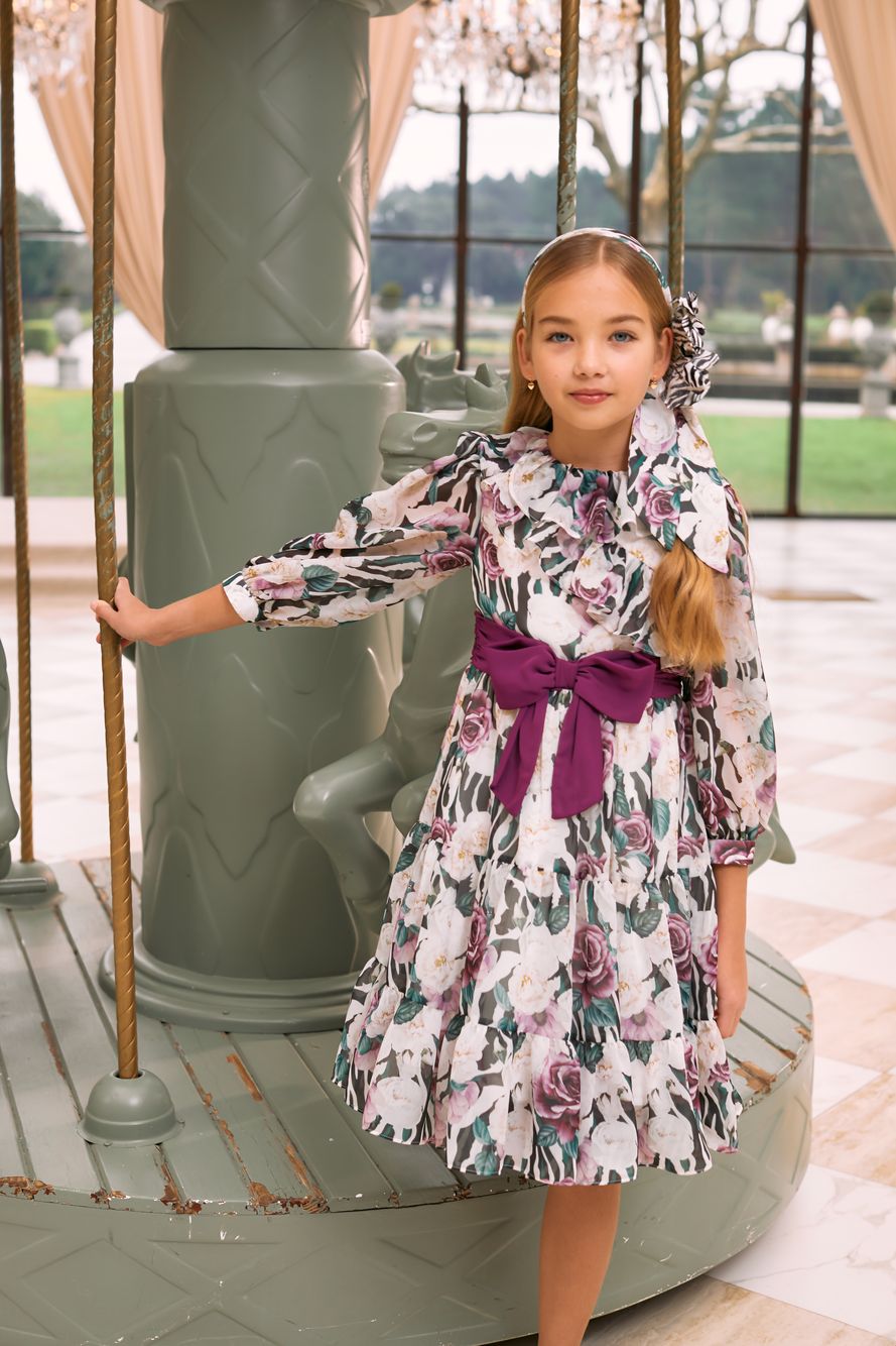 Floral zebra print dress 
