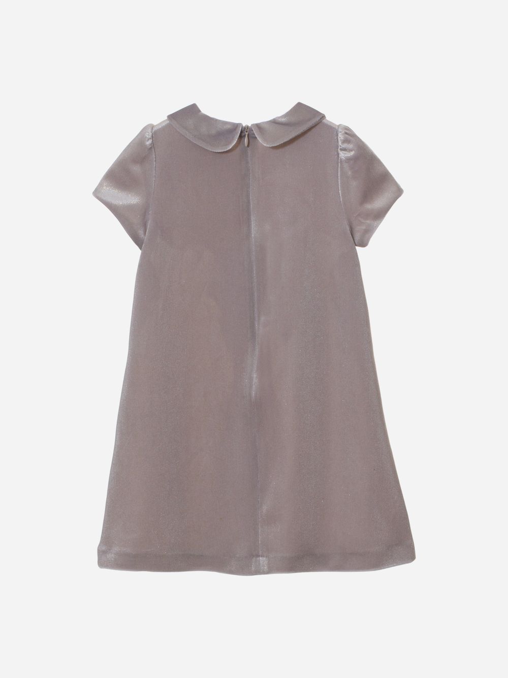 Golden velvet dress with crystal bow