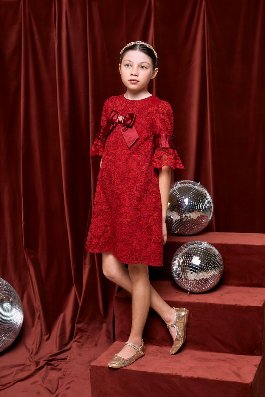 Burgundy lace dress