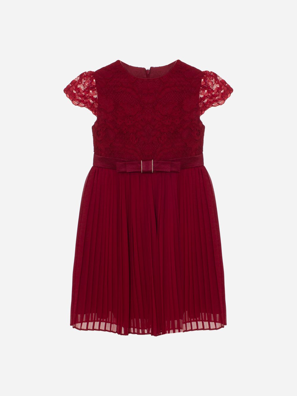 Cap sleeve burgundy dress