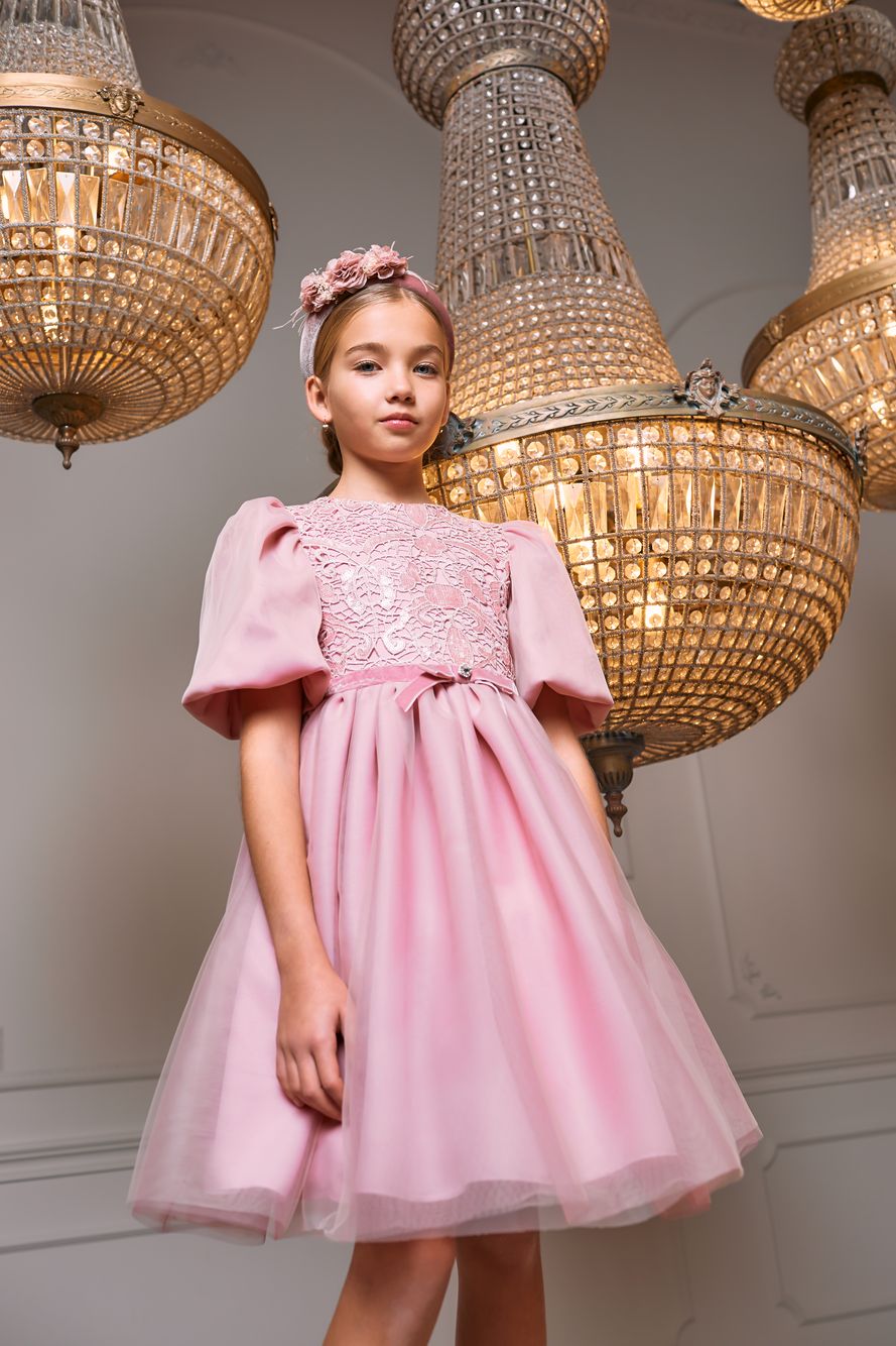 Pink rose tulle dress