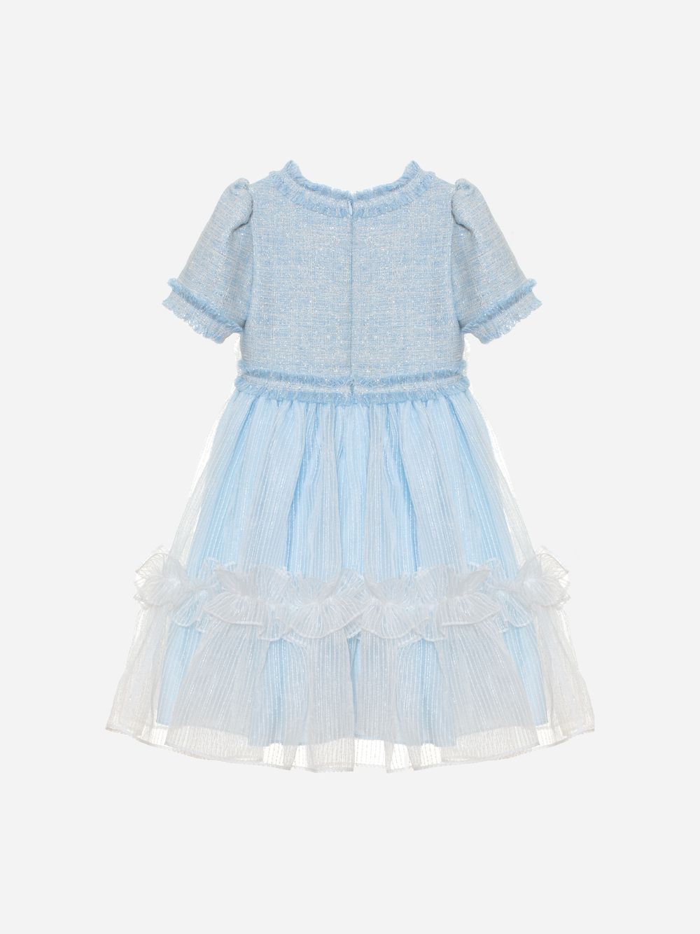 Pale blue tweed and organza dress
