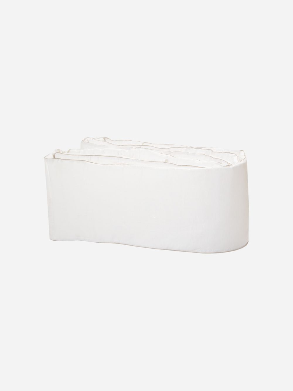 White linen crib bumper