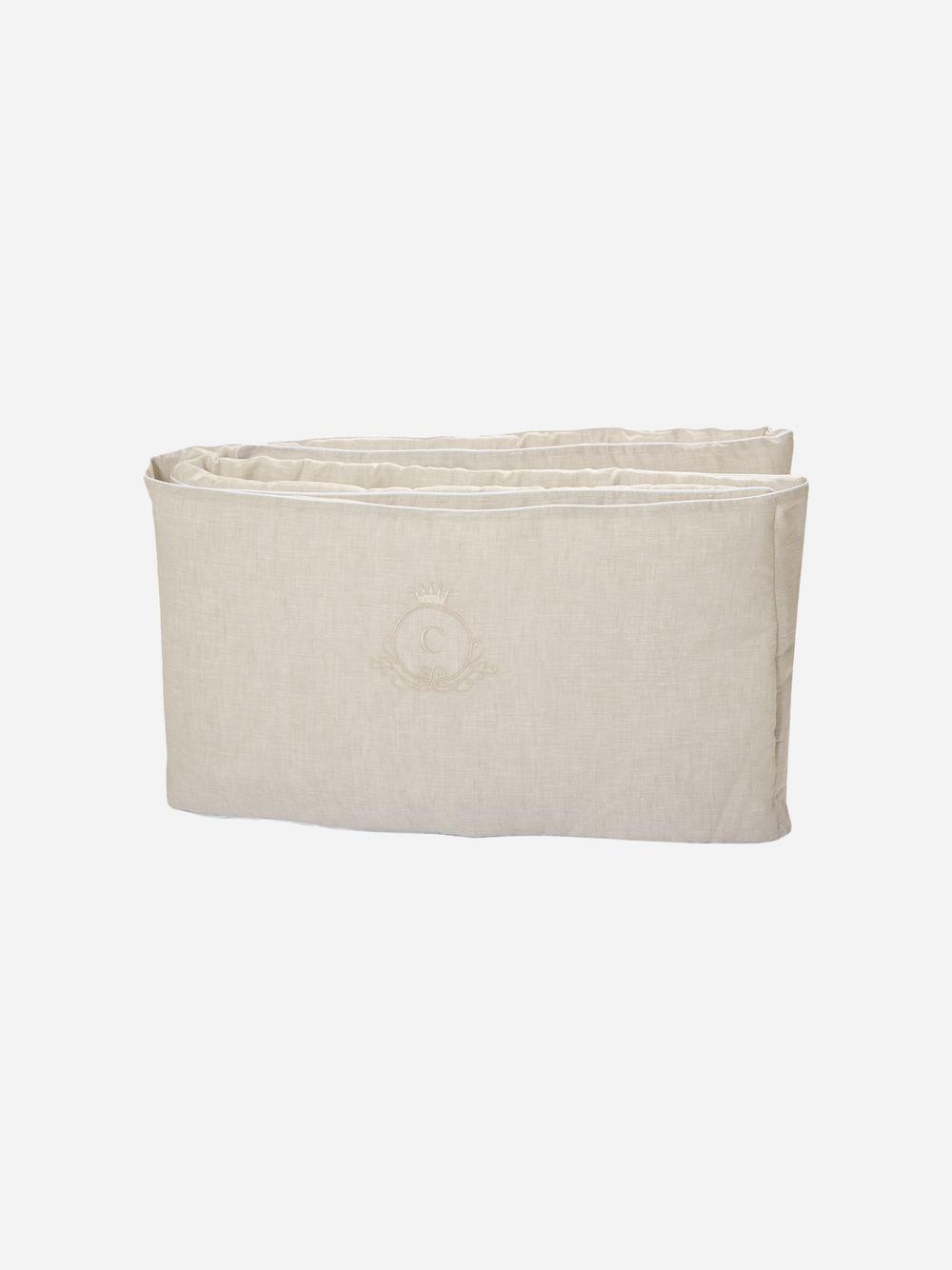 Beige linen crib bumper