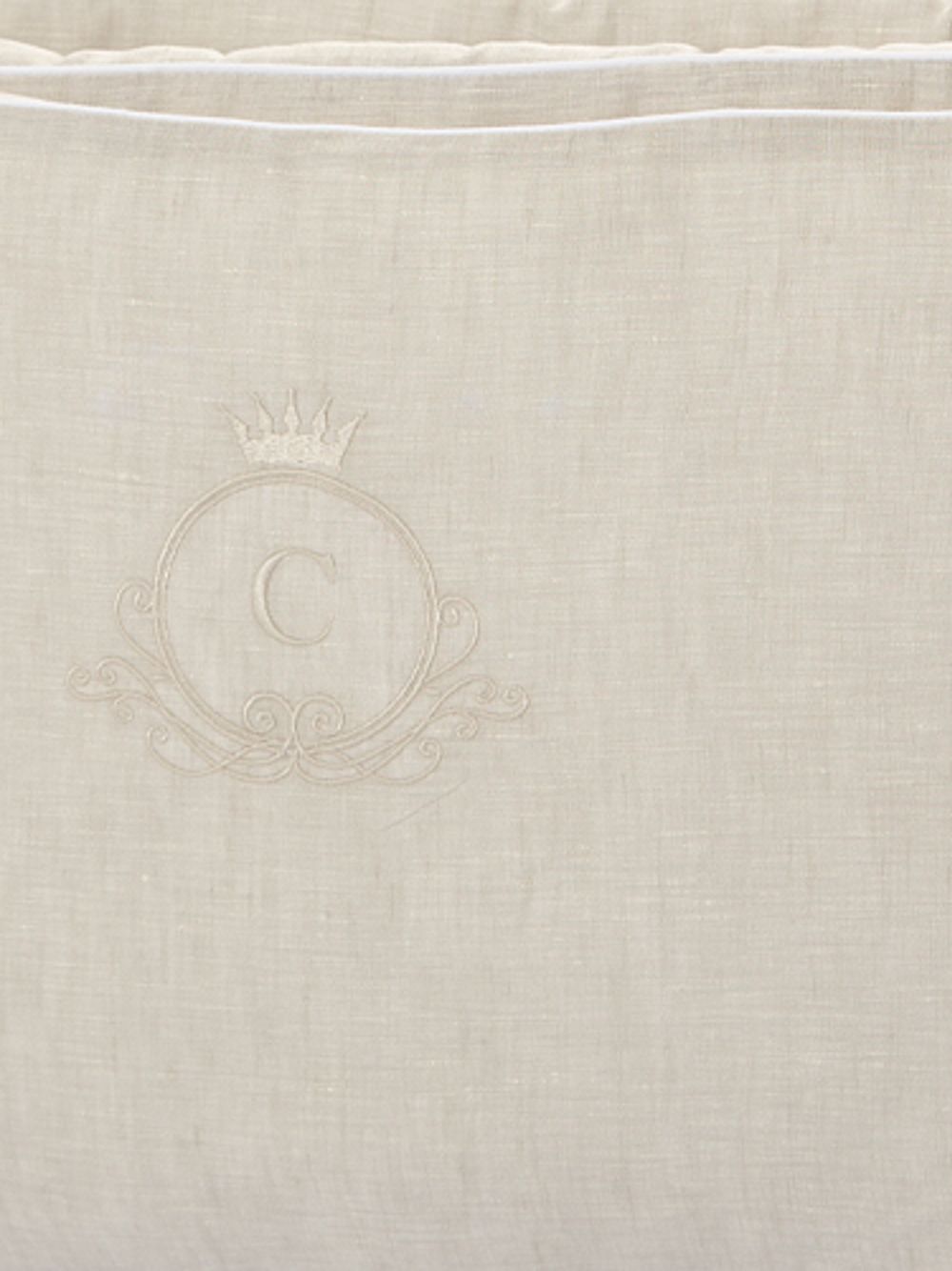 Beige linen crib bumper