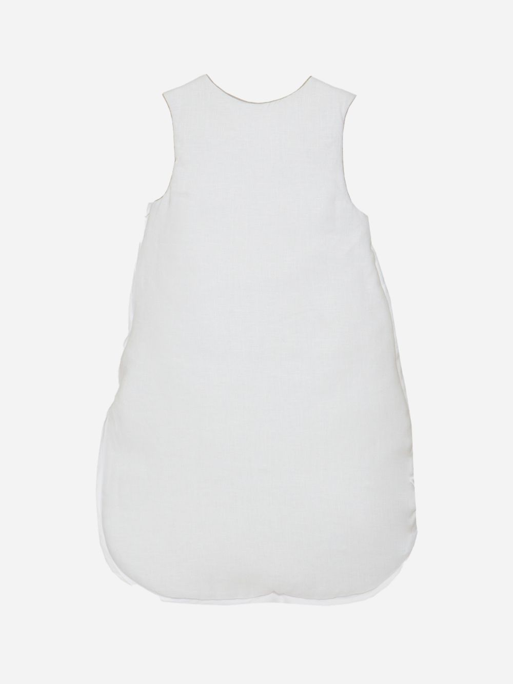 White Linen Sleeping Bag with Personalised Embroidery