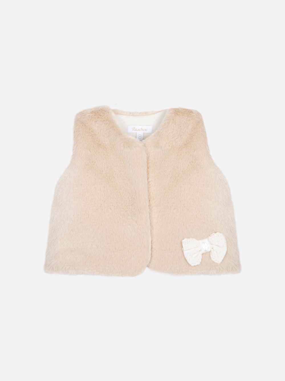 Fur vest with bow