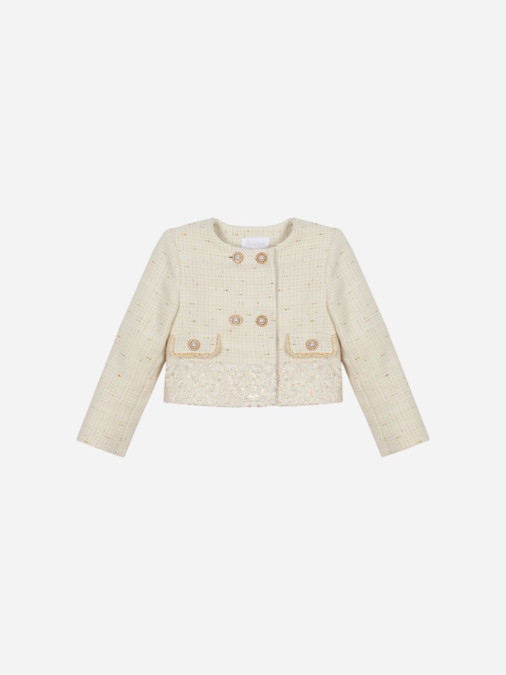 Ecru and gold lurex jacket