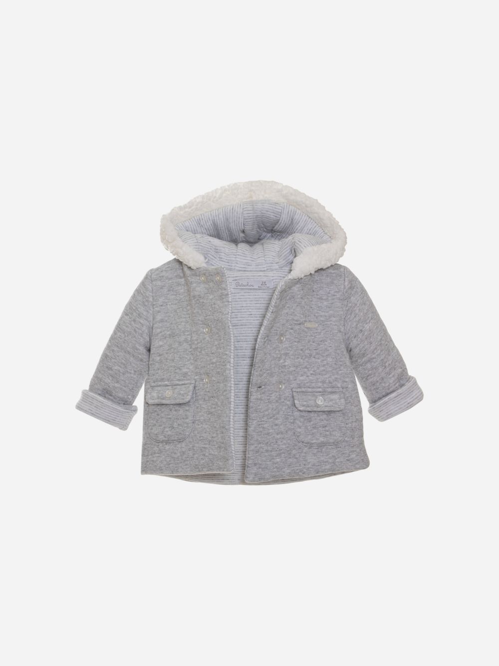 Melange grey double jersey coat