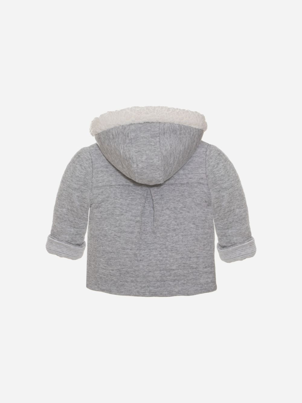 Melange grey double jersey coat