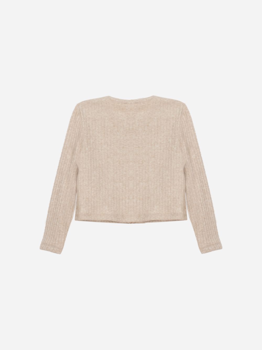 Beige rib jersey cardigan