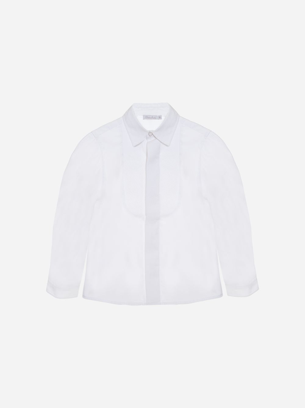 White poplin and piquet party shirt