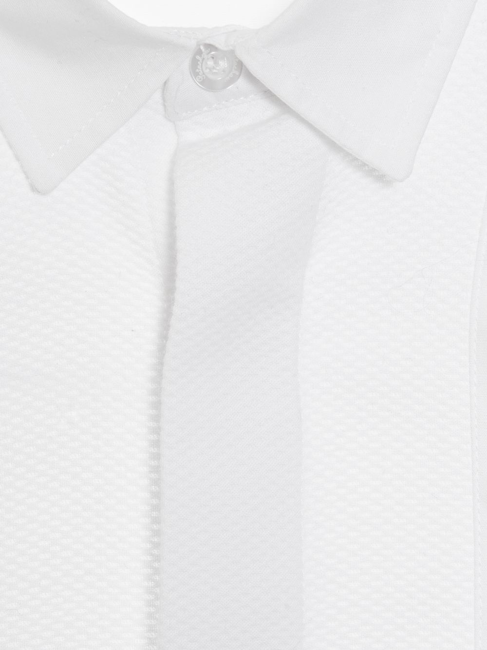 White poplin and piquet party shirt