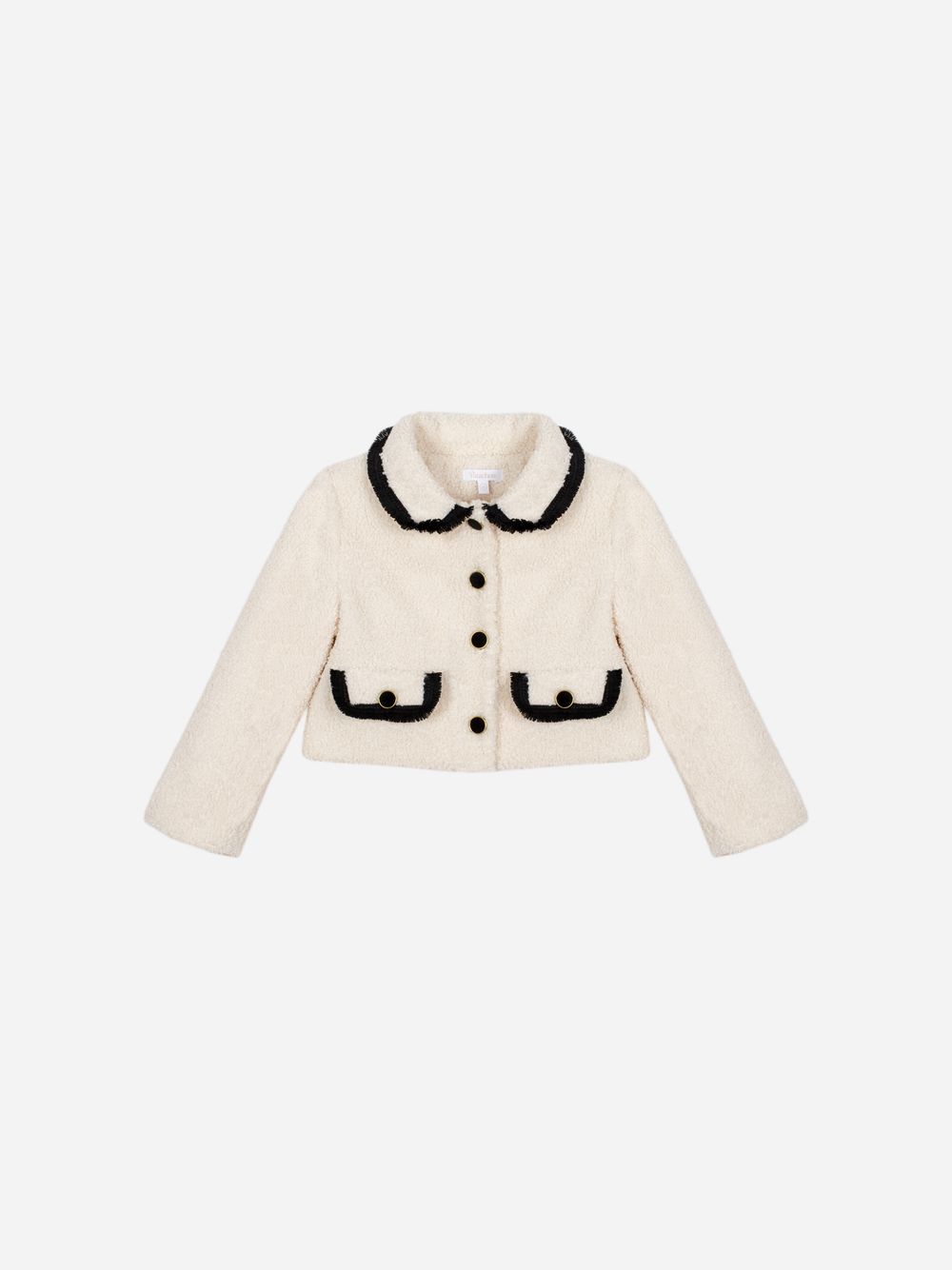 Ivory and black bouclé jacket