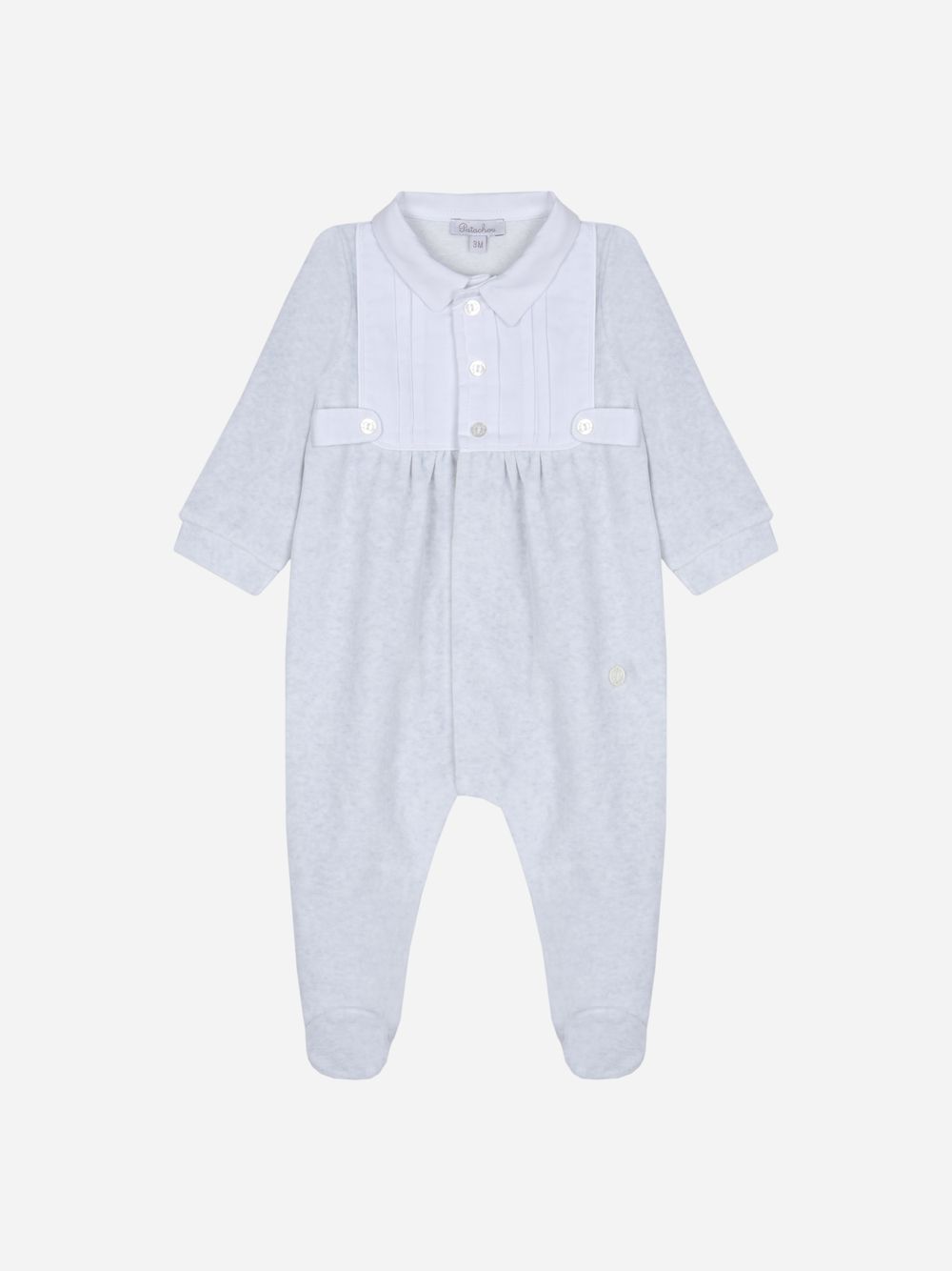 Grey velour babygrow
