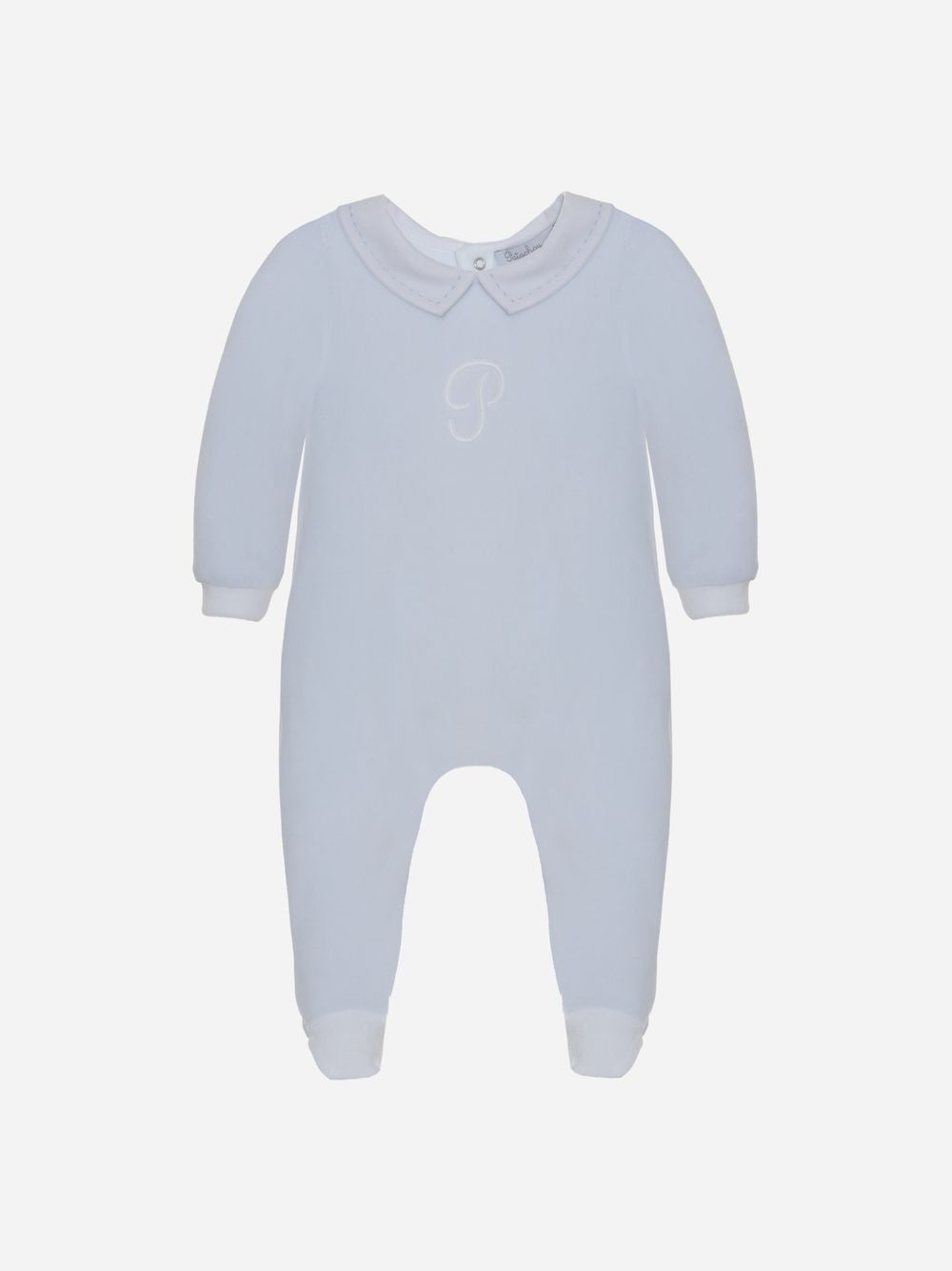 Babygrow in velour light blue 
