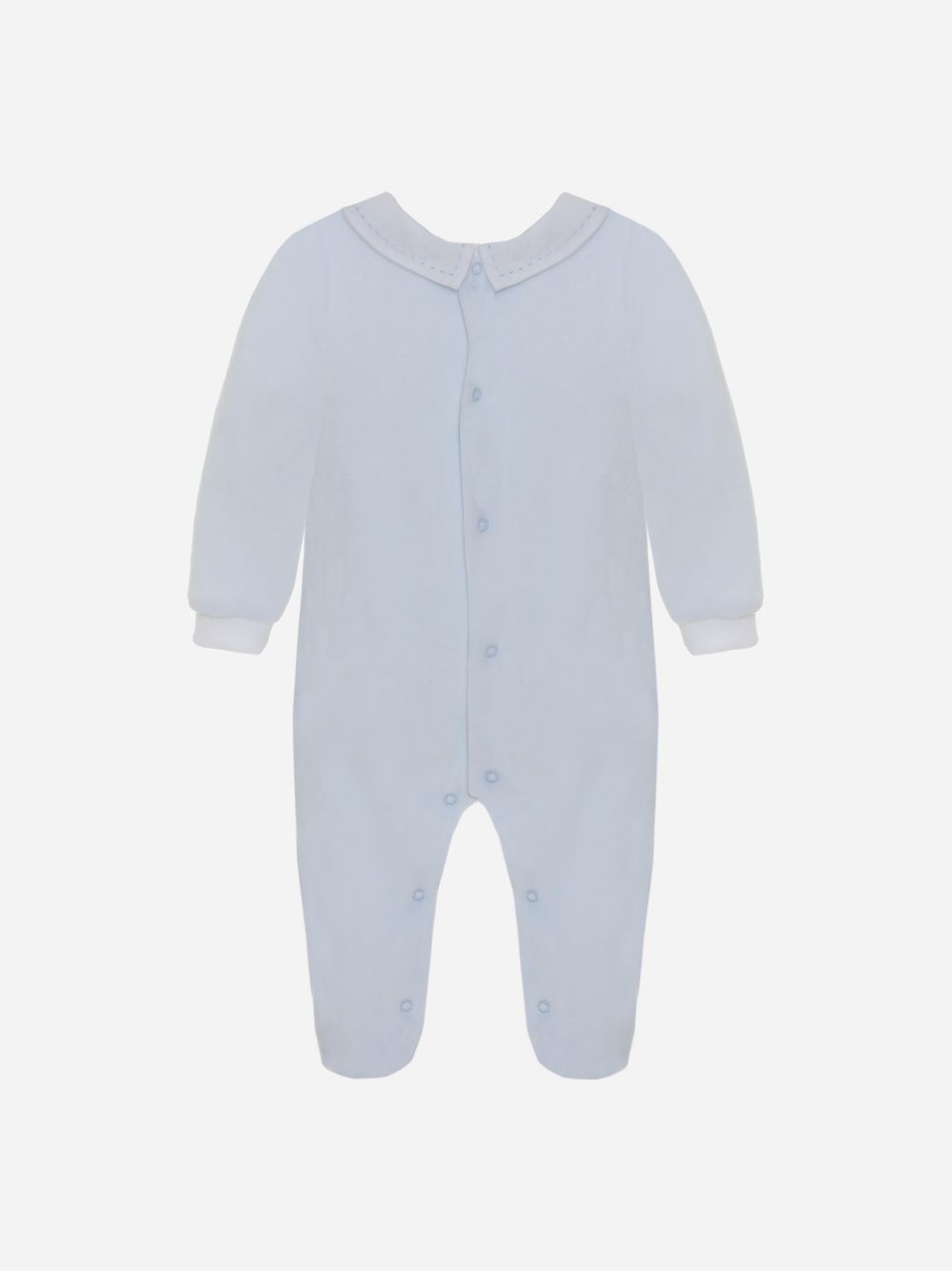 Babygrow in velour light blue 