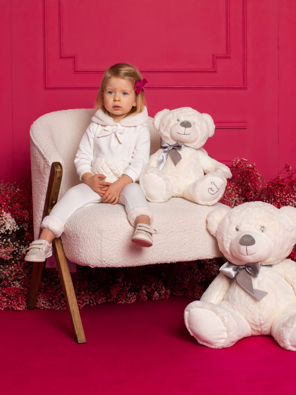 Ecru cotton fleece set