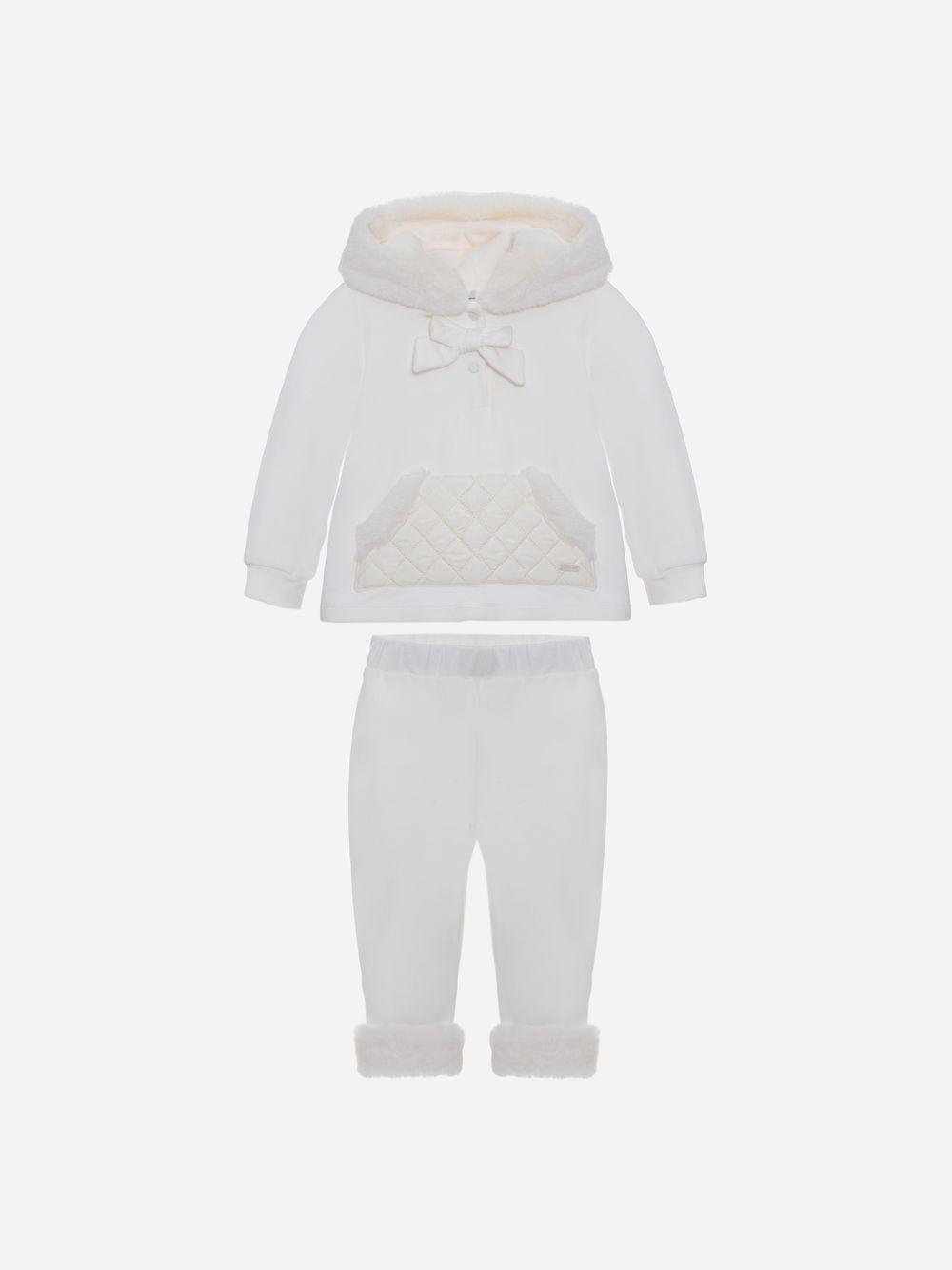 Ecru cotton fleece set