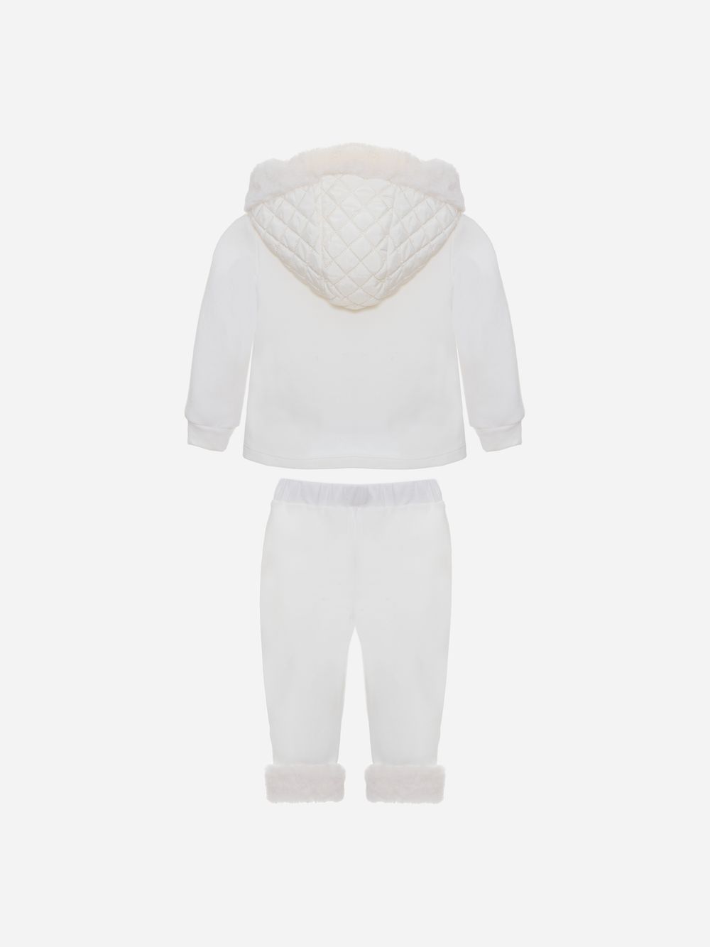 Ecru cotton fleece set
